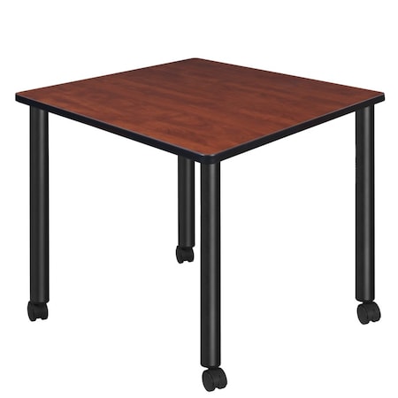 Regency Kee Mobile Tables, 36 W, 36 L, 29 H, Wood, Metal Top, Cherry TBMC3636CHBK